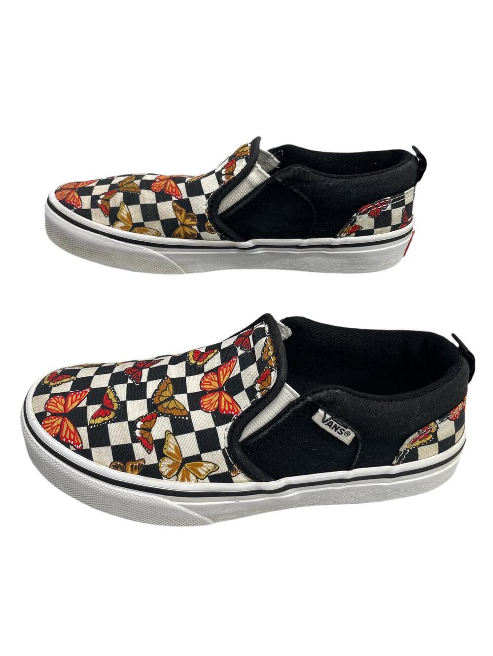 Vans Classic Slip-On Checkerboard Butterfly Pattern Sneakers